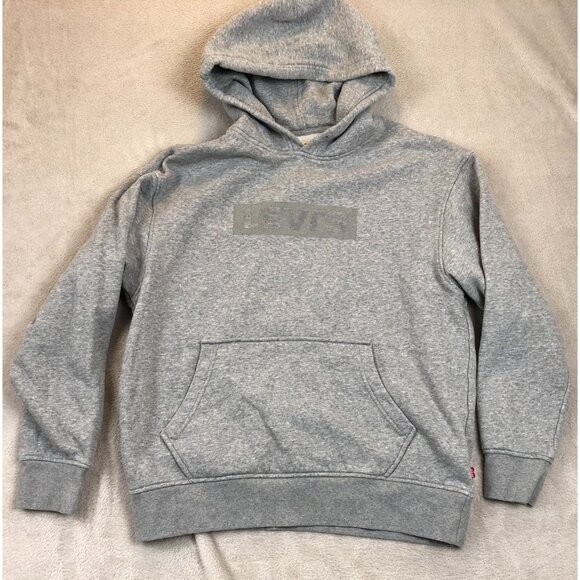 Levi's Mens Hoodie Sweatshirt Medium Relaxed Fit Pullover Gray Classic Casual - Picture 9 of 10